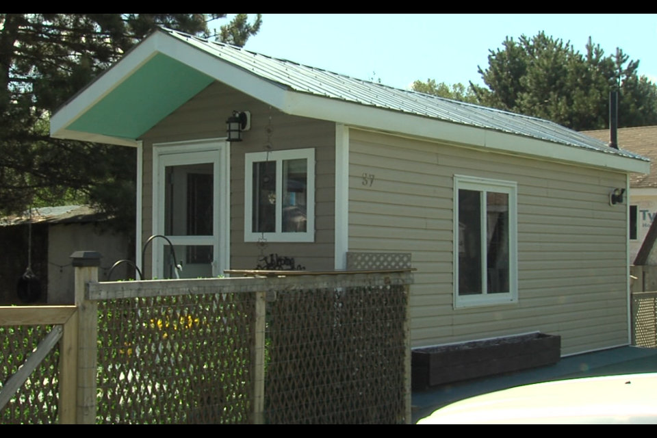 Holly Kondreska and her son live in this 160-square-foot home on Thunder Bay's outskirts (Cory Nordstrom/TBTV)