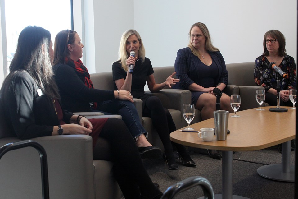 Stephanie Ash speaks during an International Women's Day entrepreneurial panel on Friday, March 8, 2019. (Matt Vis, tbnewswatch.com)