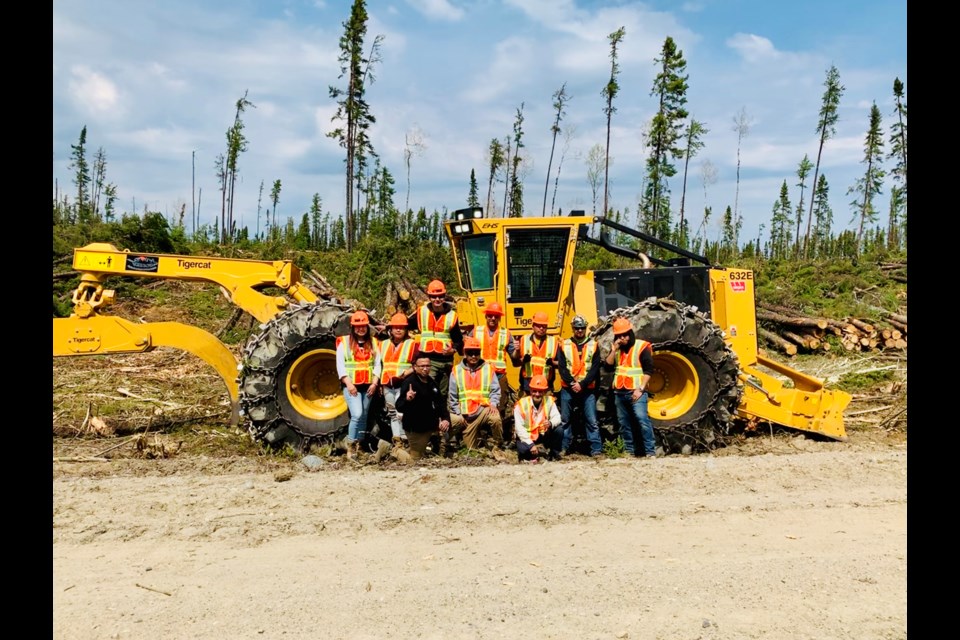 First Nations trainees were in the Ogoki Forest on May 28, 2019 to try their skills on some new equipment (submitted photo) 