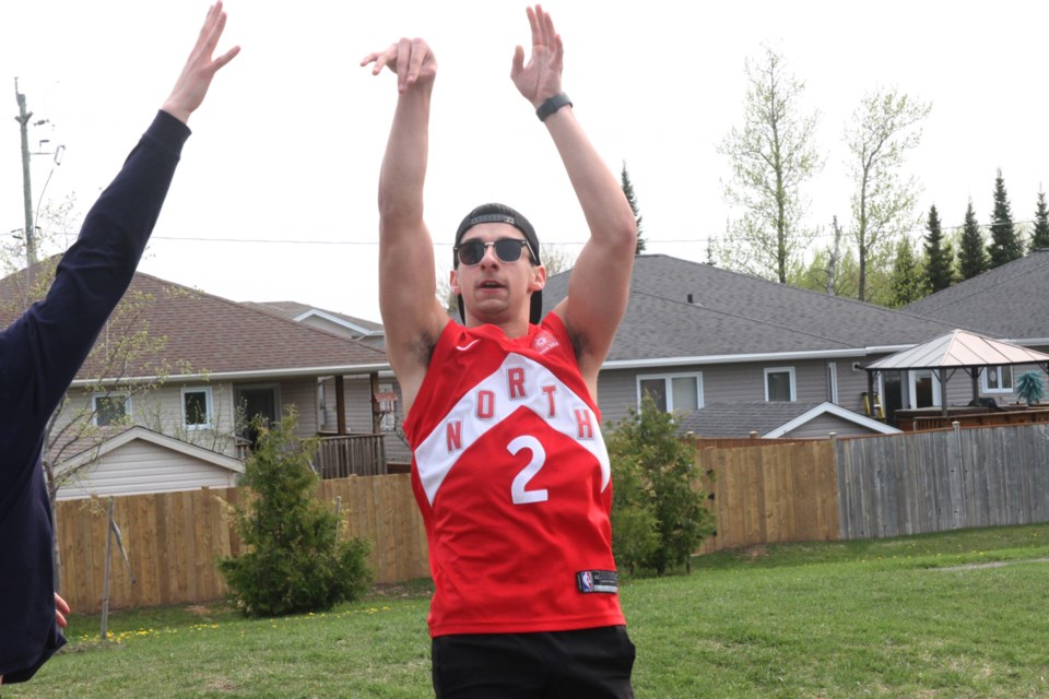 Nic Coppola puts up a jump shot at Sherwood Park ahead of Game 1. (Michael Charlebois, tbnewswatch.com)