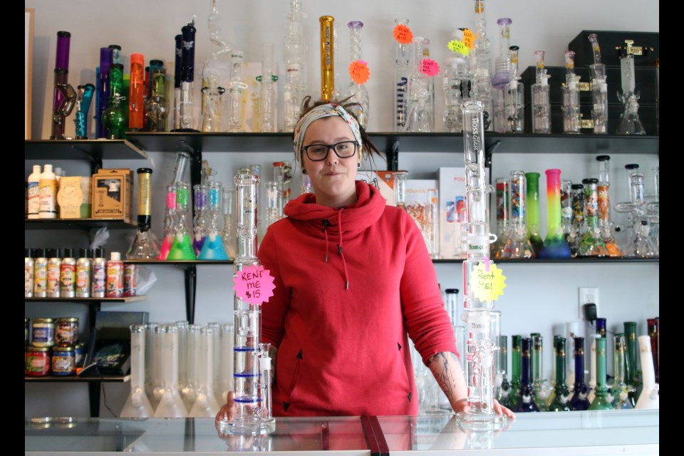 Tori Nicholetts, manager of the Trixxx Lounge in Westfort, said the new business provides a large outdoor patio for people to use cannabis products. (Photos by Doug Diaczuk - Tbnewswatch.com). 