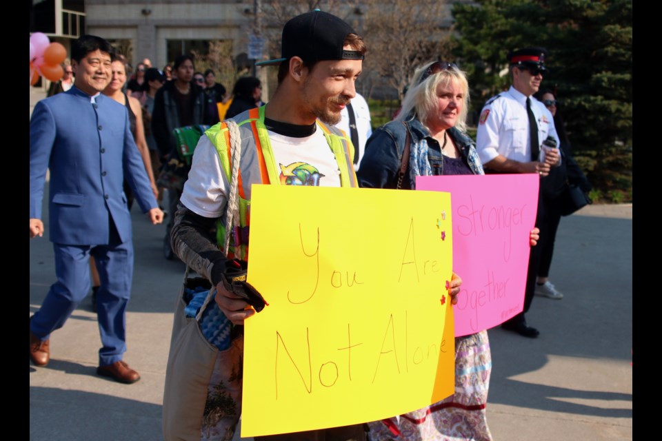 Community organizations and members of the public participated in the sixth Annual Walk in Support of Victims and Survivors of Crime on Tuesday. (Photos by Doug Diaczuk - Tbnewswatch.com). 
