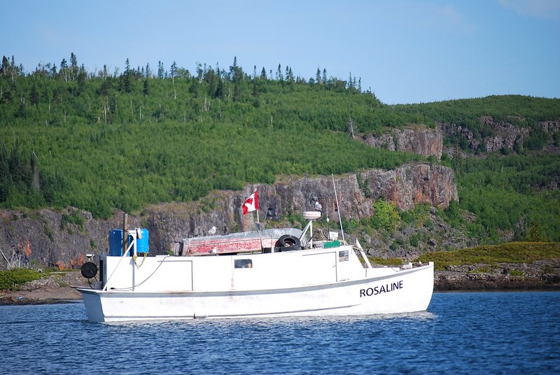 The commercial fishing tug ‘Rosaline’ is shown operating off the Black Bay Peninsula (Courtesy Infosuperior)