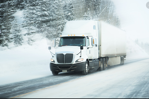 Transport truck winter