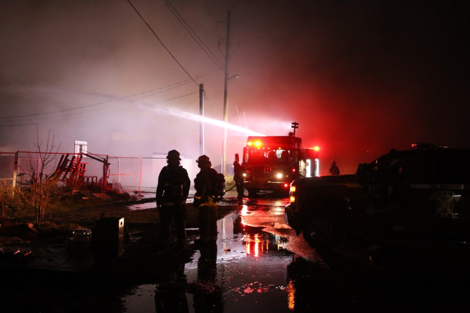 Crews with Thunder Bay Fire rescue responded to a structural fire on Simpson Street late Tuesday night. (Photos by Doug Diaczuk - Tbnewswatch.com). 