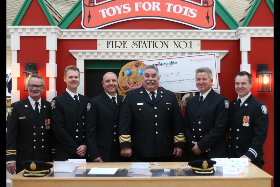 The Thunder Bay Professional Firefighters Association kicked off their annual Toys for Tots campaign at Intercity Shopping Centre on Friday. (Photos by Doug Diaczuk - Tbnewswatch.com). 
