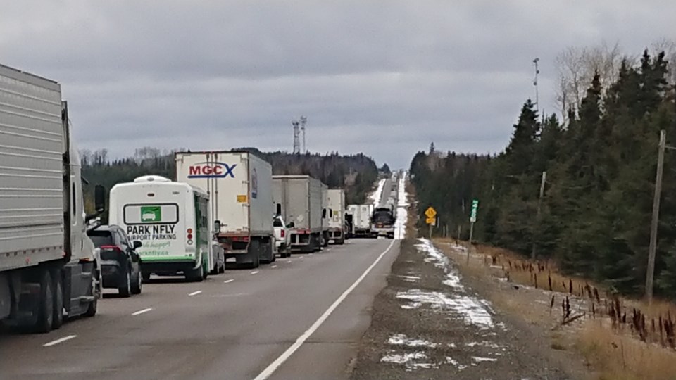 Highway 17 traffic near Raith