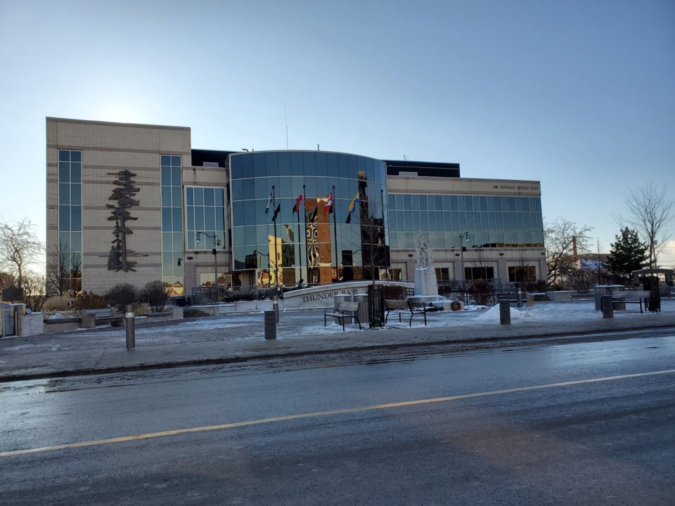 Thunder Bay city hall winter