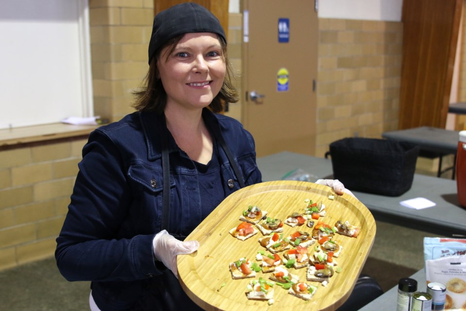 Fiona Robinson of Blissful Bowls was offering samples of vegan pizza during the city's first healthy living expo, VegFest. (Photos by Doug Diaczuk - Tbnewswatch.com). 