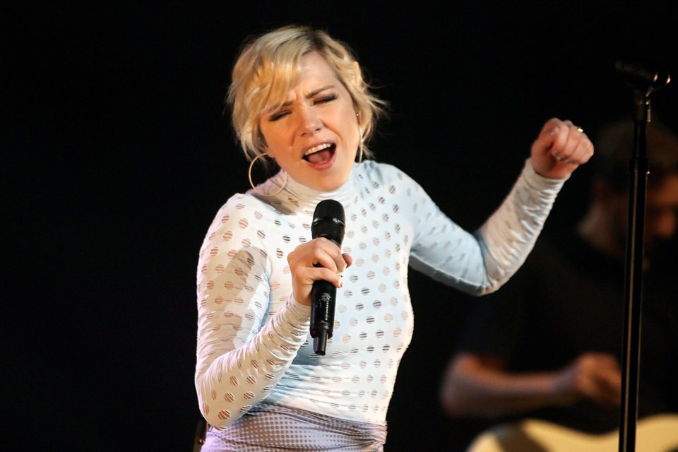 Carly Rae Jepsen performs at the Thunder Bay Community Auditorium on Tuesday, Sept. 10, 2019. (Leith Dunick, tbnewswatch.com)