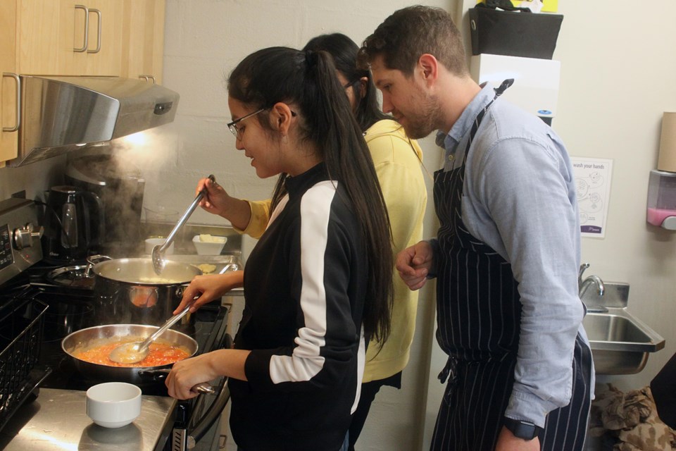 Thunder Bay born chef Hayden Johnston, a contestant on Top Chef Canada, observes during a cooking workshop as part of the DFC Experience on Friday, September 13, 2019. (Matt Vis, tbnewswatch.com)