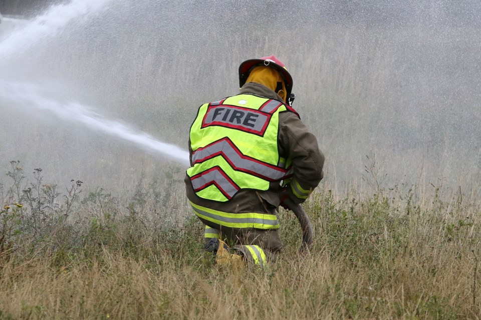 About 250 firefighters from throughout Northwestern Ontario on Friday, Sept. 6, 2019 took part in skill upgrades at the 29th annual FireCon event at Thunder Bay Fire Rescue's Hammond Avenue training facility. (Leith Dunick, tbnewswatch.com)