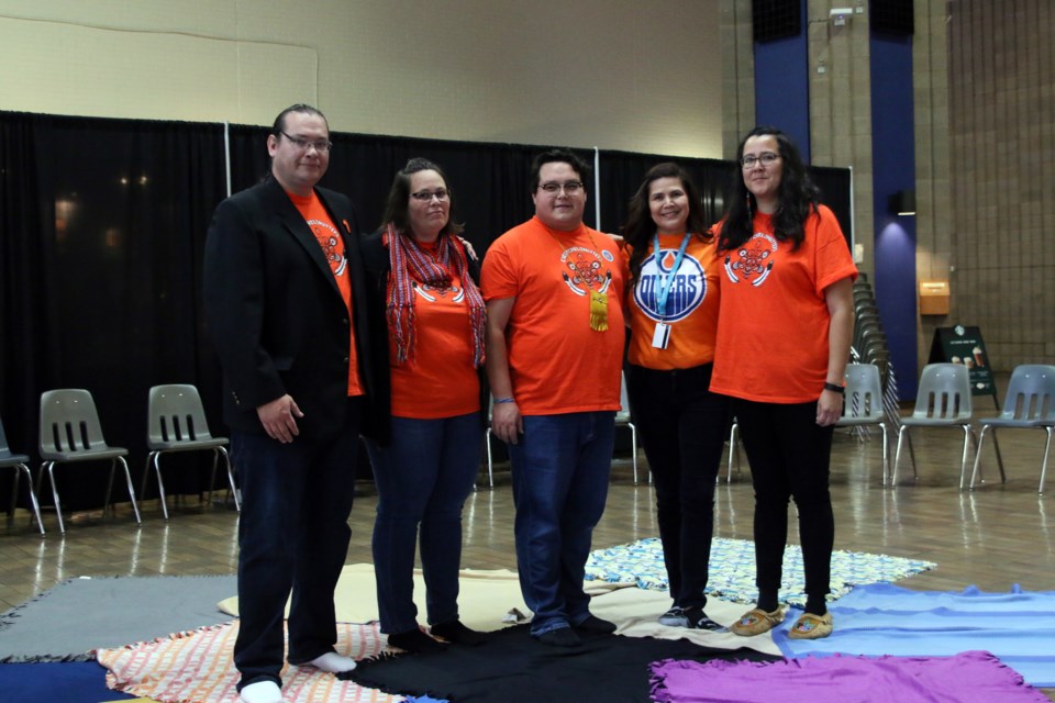 Members of the Native Access Program at Lakehead University prepare to participate in the KAIROS Blanket Exercise on Monday. (Photos by Doug Diaczuk - Tbnewswatch.com). 