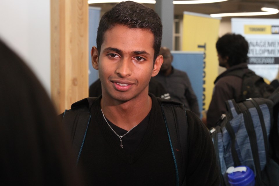 Mishel Mani, a third-year mechanical engineering student, attended the engineering career fair on Thursday. (Michael Charlebois, tbnewswatch)