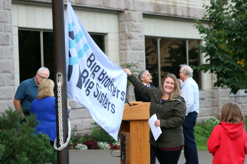 The Big Brothers Big Sisters flag was raised at Thunder Bay City Hall to unveil its new branding and logo. (Photos by Doug Diaczuk - Tbnewswatch.com). 