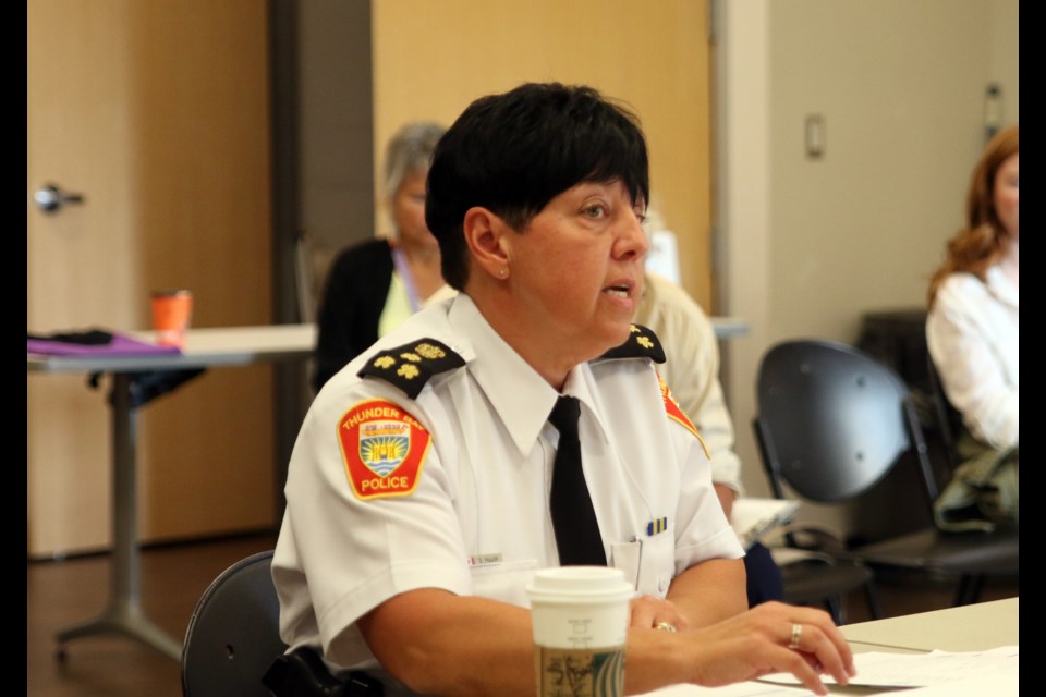 Thunder Bay Police Service chief, Sylvie Hauth, presented the 2020 capital budget submissions to the Thunder Bay Police Services Board on Tuesday. (Photos by Doug Diaczuk - Tbnewswatch.com). 