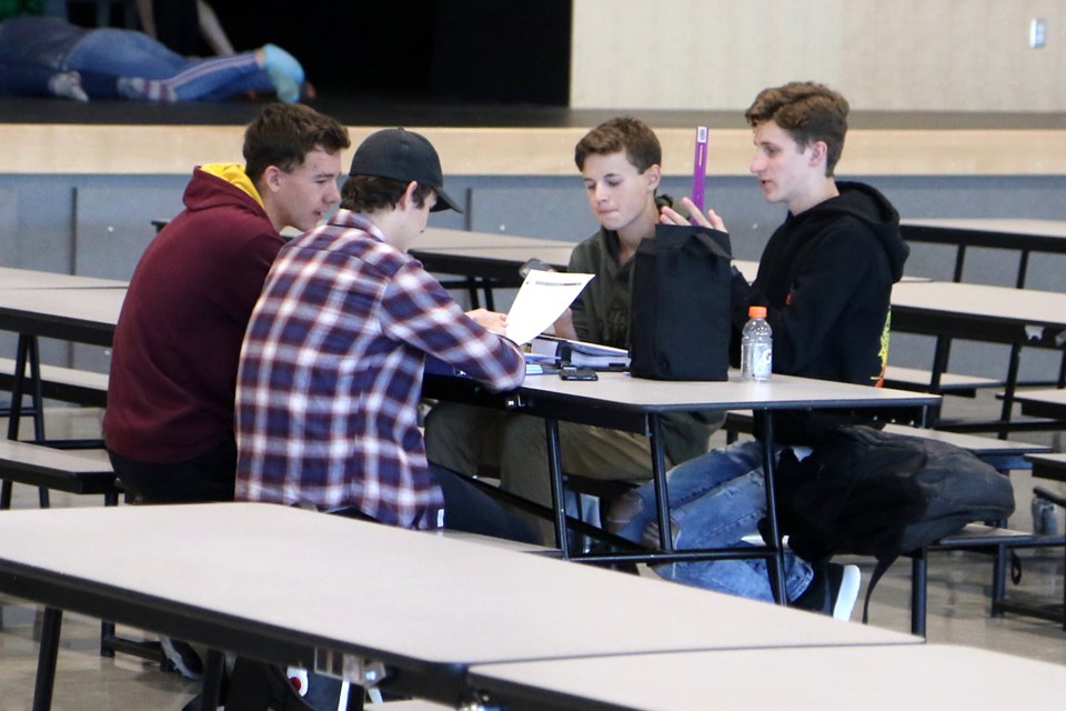 Westgate Collegiate and Vocational Institute students wasted little time taking advantage of the school's new cafetorium on Wednesday, Sept. 4, 2019. (Leth Dunick, tbnewswatch.com)