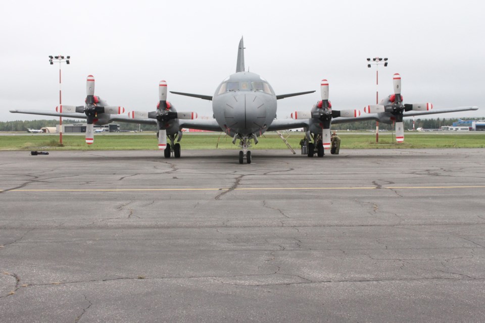 The outside of the CP-140 Aurora aircraft. (Photos by Michael Charlebois, tbnewswatch)