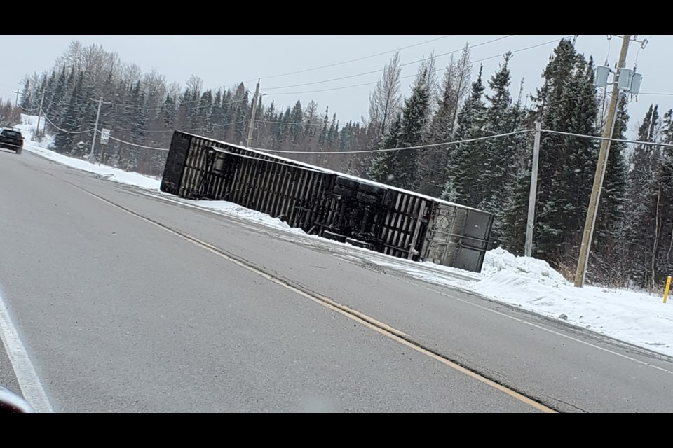 OPP are investigating a collision on Highway 17 at Upsala which was reported on January 18, 2021 (Adam Riley/TBTV photo)