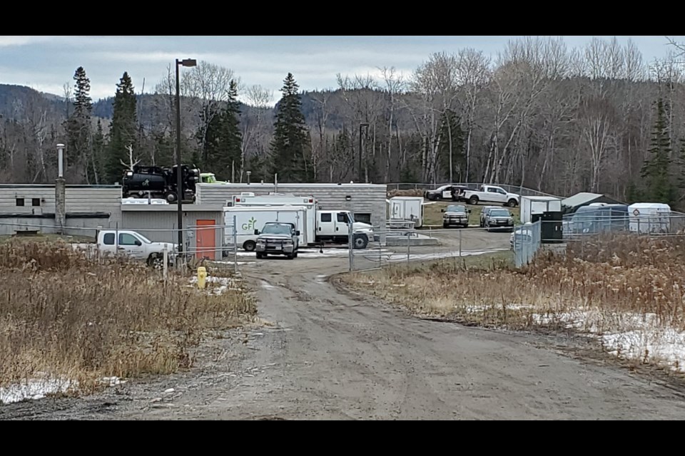 Specialized teams of OPP officers continue to search the Nipigon wastewater treatment plant (Adam Riley/TBTV photo)
