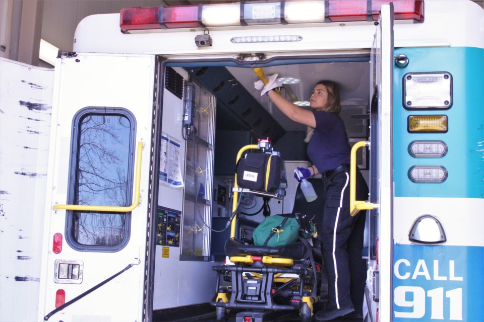 Disinfecting vehicles after dealing with potential COVID-19 patients can take hours.