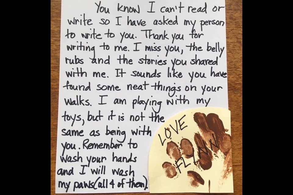 A note from Flynn to boys and girls he has met in school visits is posted on Facebook (Facebook/St. John Ambulance) 