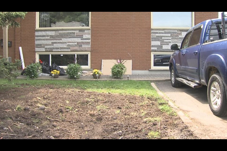 When a leak occurs in the supply line that runs from the street - such as at Ted Bobrowski's home on John Street - excavation is required to complete repairs (Tbnewswatch file)