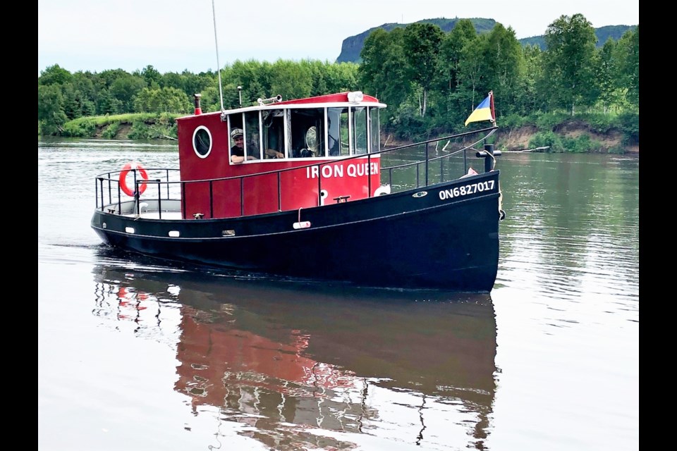 Jamie Zaroski captains the Iron Queen, a steel tugboat he built by hand. (Submitted photo)