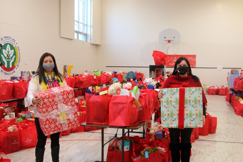 Darcia Borg, executive director of Dilico Anishinabek Family Care and  Natalie Paavola, director of health, celebrated another successful Christmas Wish campaign this year. 