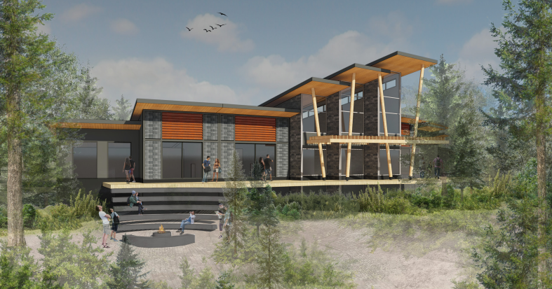 This artist's rendering shows the Centre for Climate and Lake Learning which is planned for the ELA (IISD-ELA)