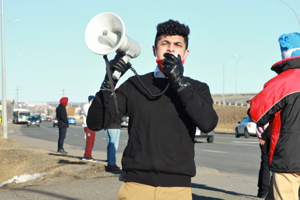Mehrose Singh took part in a local protest against farm reforms by India's government on Saturday. (Photos by Ian Kaufman, tbnewswatch.com) 