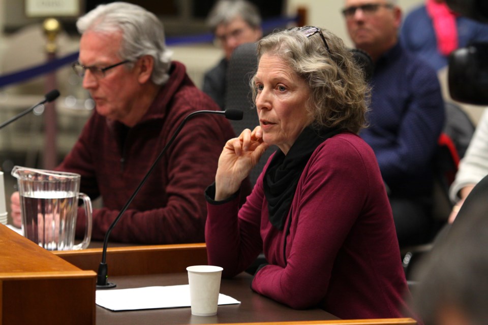 Cindy Long and David Spackman asked council to freeze new developments on the city's outskirts and revitalize the downtowns. (Photos by Ian Kaufman, tbnewswatch.com)