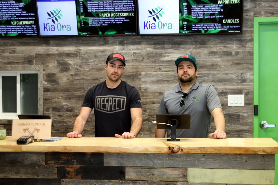 Liam Heney (left), operations manager and Matthew Harrison, general manager at Kia Ora are hoping to be selling cannabis products by April after receiving their retail operators license from the Alcohol and Gaming Commission. (Photos by Doug Diaczuk - Tbnewswatch.com). 