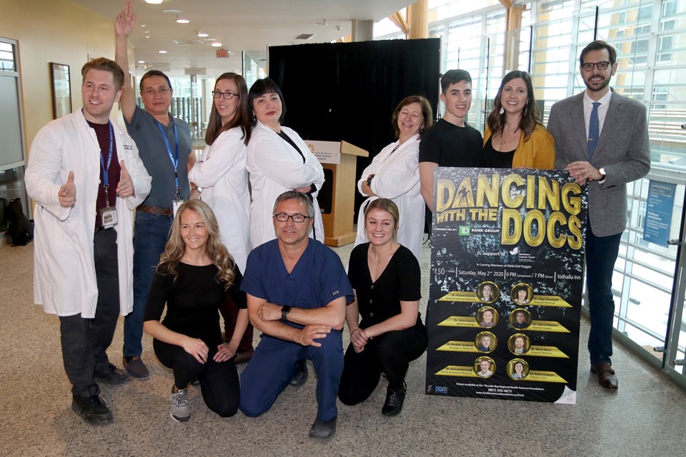 Eight physicians at Thunder Bay Regional Health Sciences Centre will team with eight local dancers on May 2 at the Valhalla Inn at Dancing with the Docs to raise money toward the purchase of a new positron emission tomography scanner. (Leith Dunick, tbnewswatch.com)