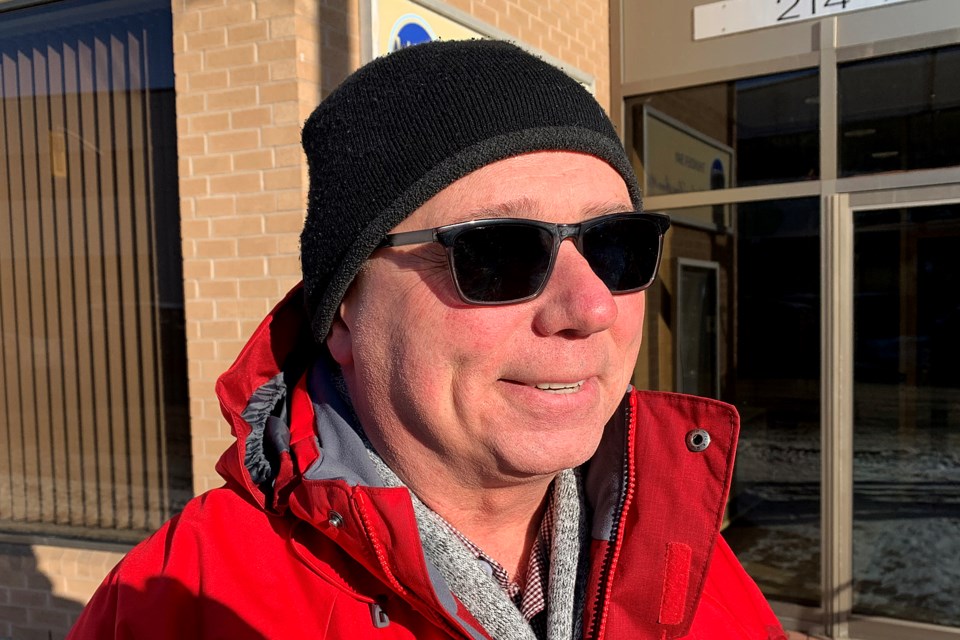 Cycling advocate Ken Shields on Thursday, Jan. 16, 2020 says he's not happy the city has decided to pull the planned north-south corridor bridge out of this year's budget. (Leith Dunick, tbnewswatch.com)