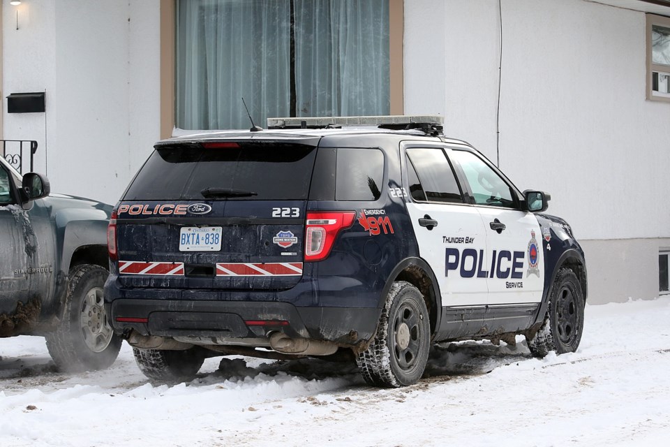 Police investigate a New Year's Day homicide on Wednesday, Jan. 1, 2020 at a residence in the 200 block of Victoria Avenue West. (Leith Dunick, tbnewswatch.com)