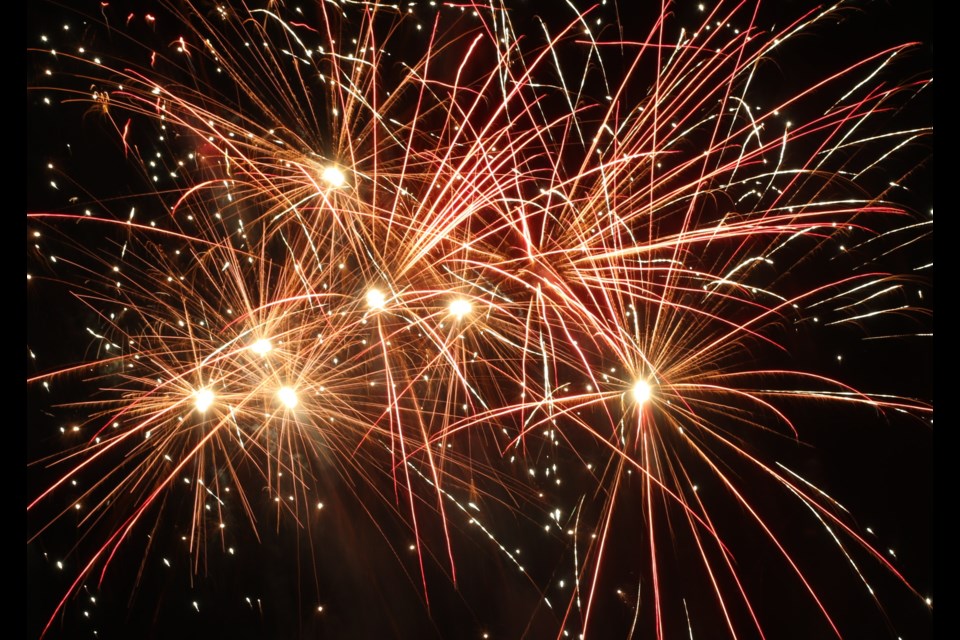 Fireworks at Mount McKay on July 1, 2020. (Leith Dunick, tbnewswatch.com)