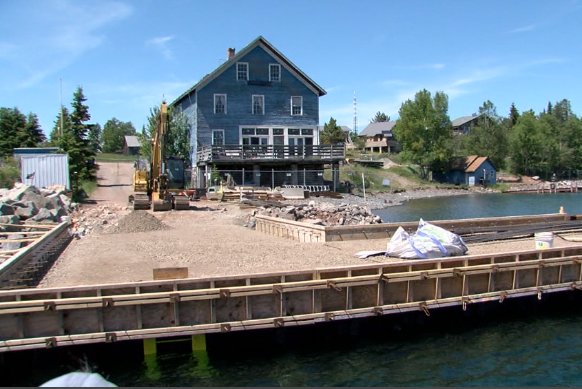 The Department of Fisheries and Oceans agreed to replace the antiquated wooden dock behind the store.