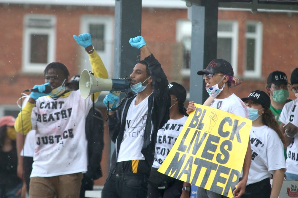 Pitia Modi (left) was one of several organizers of the Black Lives Matter protest last Friday. 