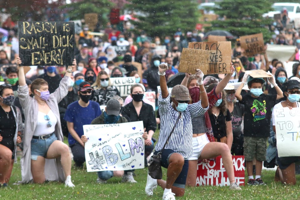 More than 2,000 people participated in the local Black Lives Matter protest on Friday. (Photos by Doug Diaczuk - Tbnewswatch.com). 