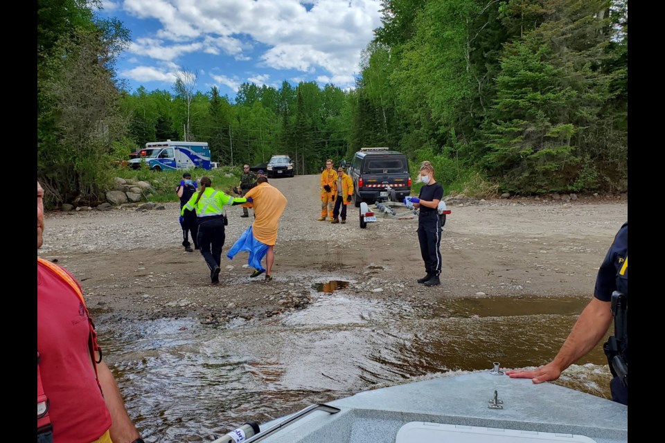 Thunder Bay OPP performed a marine rescue on Dog Lake Friday afternoon. (Supplied photos)