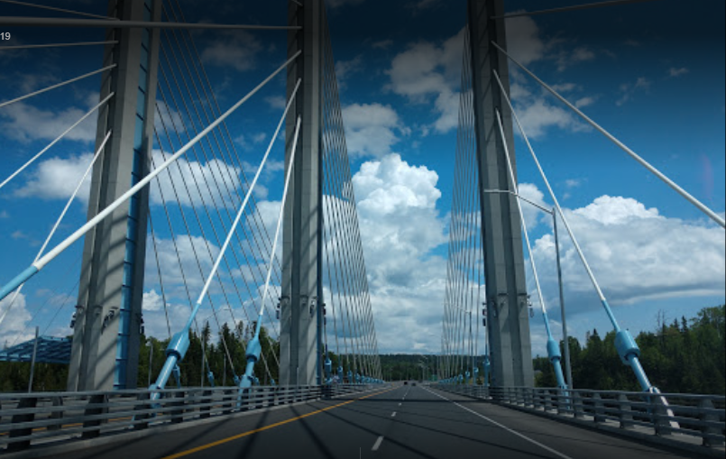 The four-lane Nipigon River Bridge was completed in 2018 (file image)