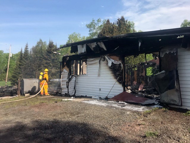 Pass Lake firefighters were able to protect the basement area of the church hall where decades worth of documents were stored (Brendan Grant photo)