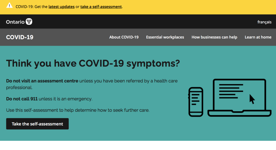 COVID-19 Website Ontario
