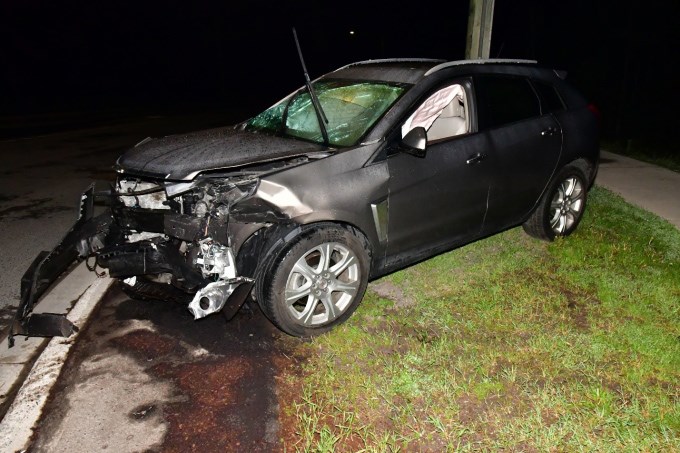 The SUV involved in a collision with an unmarked OPP vehicle sustained heavy damage and sent the two occupants to the hospital. (Special Investigations Unit). 