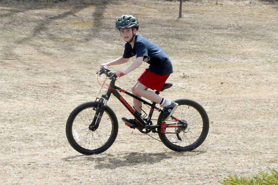 Mcihael Vita, 9, has decided to try to bike 1,000 kilometres this summer to raise money for the Thunder Bay Regional Health Sciences Foundation. (Leith Dunick, tbnewswatch.com)