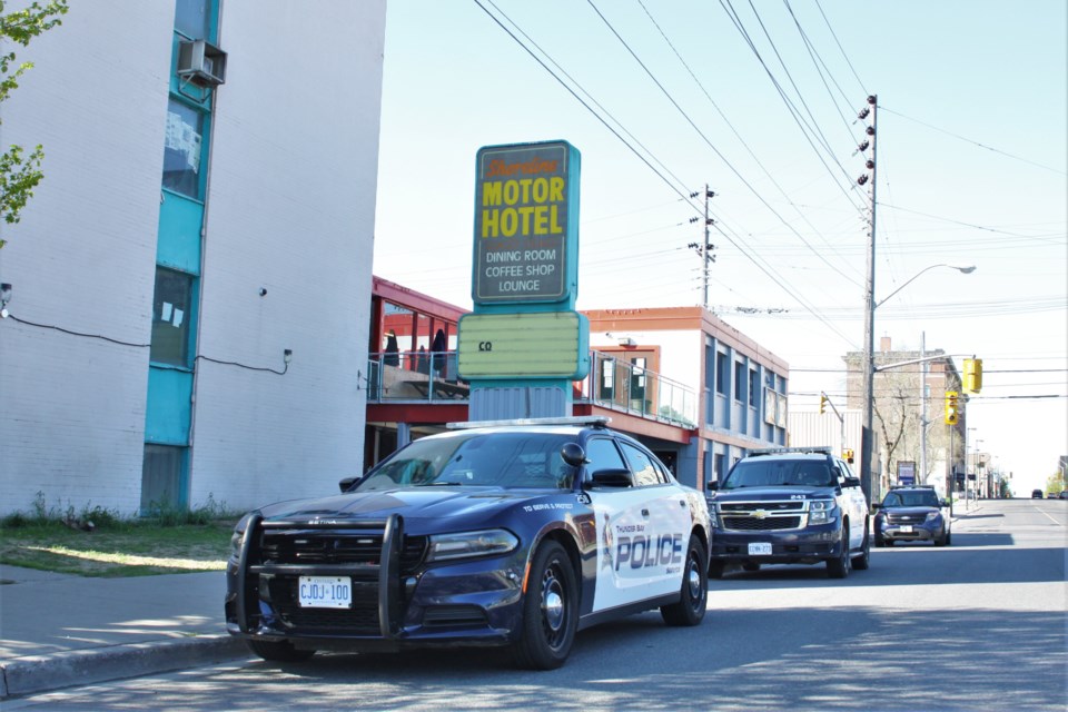 Thunder Bay on the scene of a north side hotel where Paul Vivier was found stabbed. (File). 