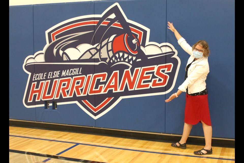 École Elsie MacGill Public School principal Heather Harris was excited to welcome students to the brand new school. (Photos by Doug Diaczuk - Tbnewswatch.com). 