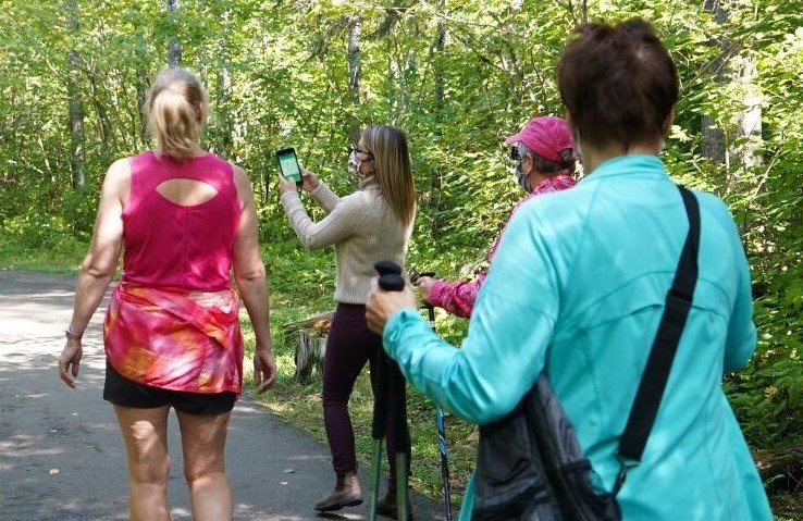 New features on the WAYfinder app were demonstrated at the Cascades conservation area Tuesday. (Submitted photo)