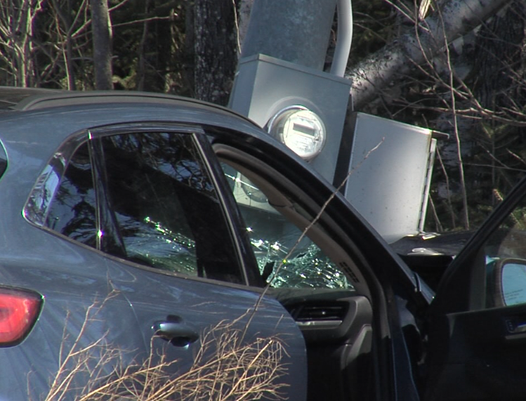 A vehicle was sent into the ditch following a collision at the intersection of McKenzie Heights Road and Highway 11/17. 